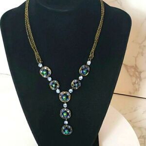 MERMAID FAUX PEARL & RHINESTONE STATEMENT NECKLACE